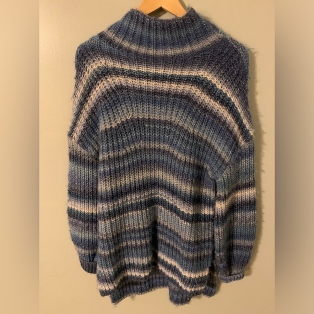 Hatch fashioned knit turtleneck sweater blue 1 small